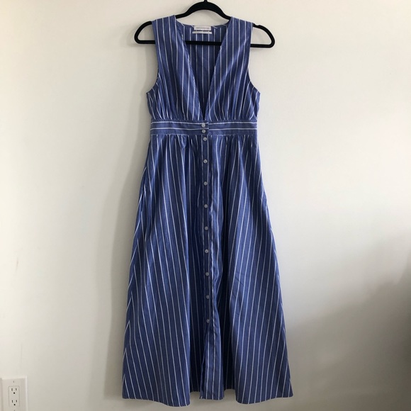 urban outfitters blue and white striped dress